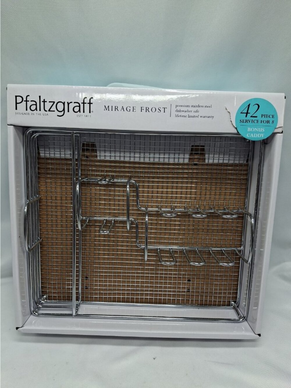 Pfaltzgraff Silverware Caddy / Holder For Forks, Knives, Spoons, Stainless
